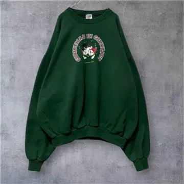 저지 맨투맨 그린 XL 짧은 기장 박스