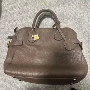 헤이니 브라운 가죽 핸드백