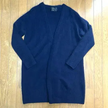 NOBLE 퍼 가디건 미들 기장 네이비