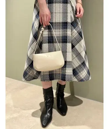 snidel 로빙 체크 미디 스커트