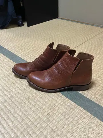 브라운 가죽 앵클부츠 26cm