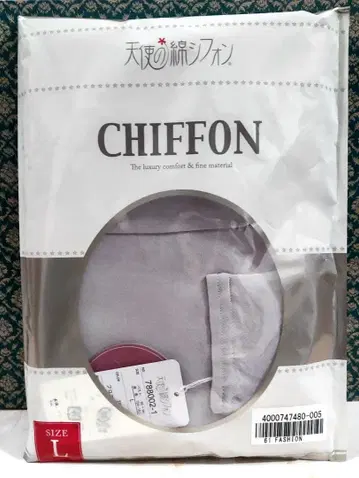 천사의 면 쉬폰 긴팔 T셔츠 L 프로스트 실버