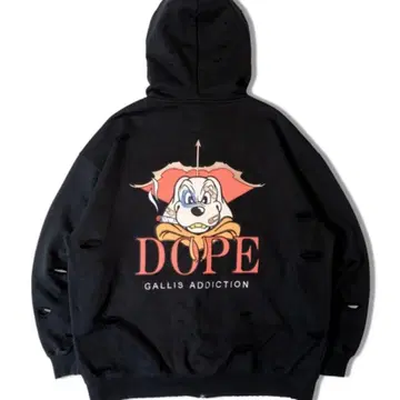 GA x GALFY-가리스모DOPE 지퍼 후드티 블랙 블랙