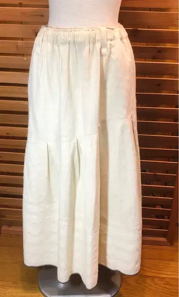 BASCO/면 100% 절개 스커트 (아이보리)