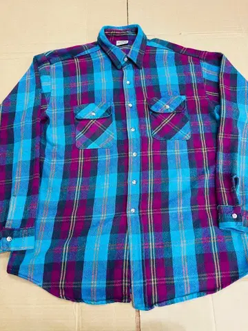 90년대 미국산 고배색 XL 파이브 브라더 플란넬 셔츠 뱀 플란넬