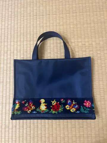 학교 페이 토트백 네이비