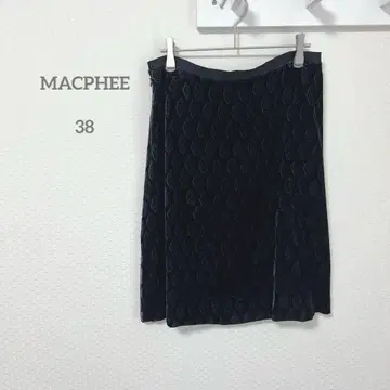 맥피 투모로우랜드 실크 벨로아 무릎 기장 플레어 스커트 38