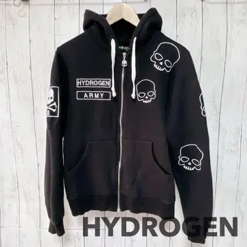 HYDROGEN 스컬 자수 지퍼 후드티 블랙 M 사이즈