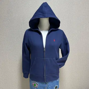 새상품급 현행 폴로 랄프로렌 지퍼 후드티 네이비 QR 택 Y2K