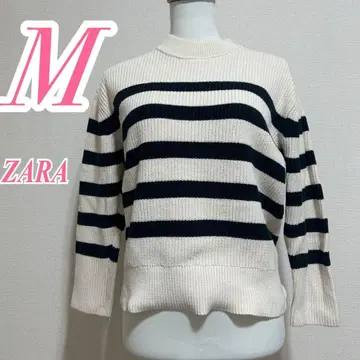 ZARA 보더 니트 M 사이즈 화이트 블랙 캐주얼 코디