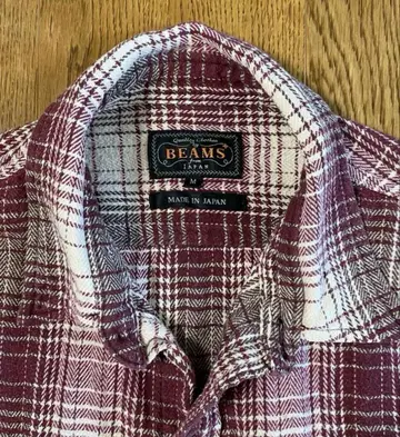 BEAMS 체크 무늬 긴팔 플란넬 셔츠