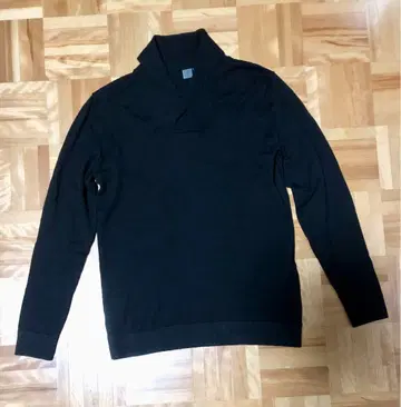 CK Calvin Klein 옷깃 V넥 스웨터 모 100% L 블랙