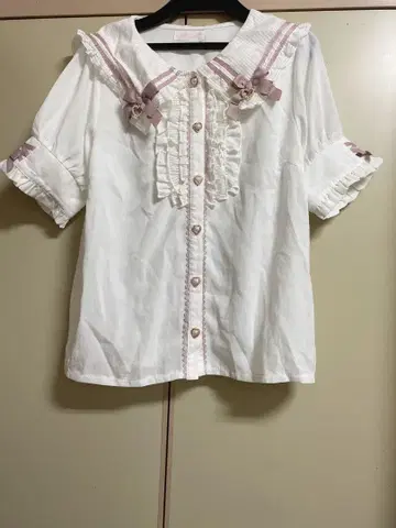 리즈리사 세일러 스트라이프 칼라 블라우스