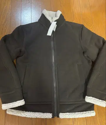 UNIQLO 보우후 플리스 자켓 M 다크 브라운