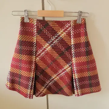 새상품급 SNIDEL 로빙 체크 미니 스커트 레드 0 사이즈 스나이델