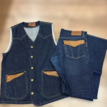 루드 갤러리 BLACK REBEL 데님 베스트 & 팬츠 세트