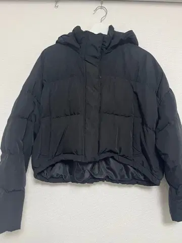 후드 부착 크롭 다운 자켓 블랙 GYDA 제이다