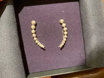 GEORG JENSEN 문라이트 그레이프 이어커프 실버 볼 귀걸이