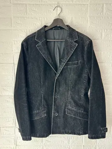 HAMNETT 테일러드 자켓 가죽 코팅 가공풍