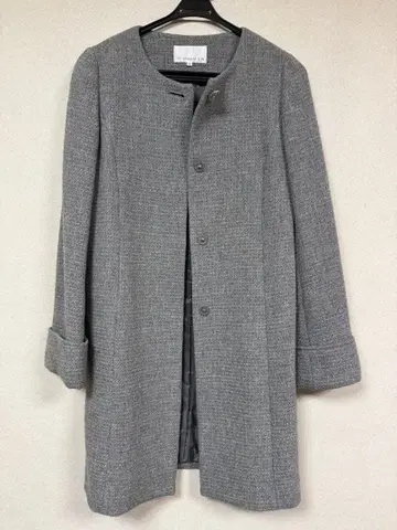 M-PLEMIER 그레이 노카라 A라인 코트