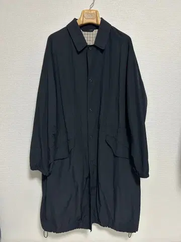 camoshita48 네이비 나일론 스텐카라 코트