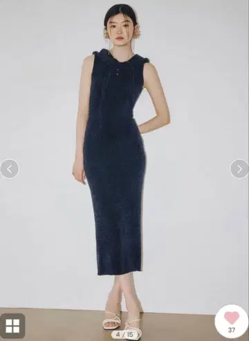 LILY BROWN 보타이 니트 후디 원피스