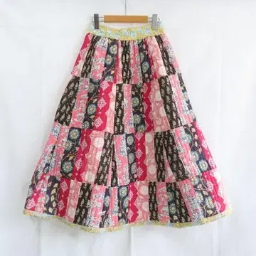 새상품 패치워크 퀼트 스커트 에스닉 동양풍 스타일 M058