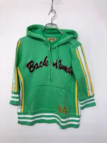 y2k 구제 의류 로고 와펜 넘버링 7부 소매 맨투맨 후드티