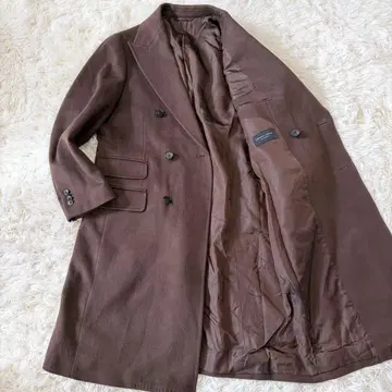 [ 새상품급 ] 유니버설 랭귀지 캐시미어 혼방 더블 체스터 코트 롱 L