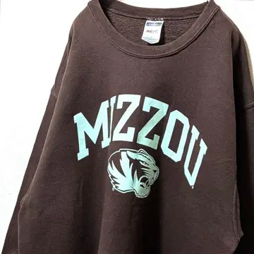 저지 미주리 타이거즈 로고 맨투맨 트레이닝복 브라운 갈색 L 구제 의류