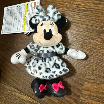 레오파드 무늬 미니 봉제 인형 키체인 체인 키링 새상품