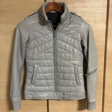 moussy 마우지 그레이 퀼팅 라무 가죽 자켓