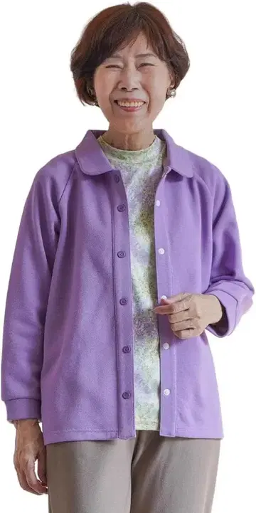 [] [YOSOIKI] 건조기 대응 여성 따뜻한 속기모 피케 셔츠