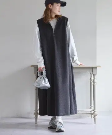 [CIAOPANIC TYPY] 니트 멜톤 하프 ZIP 원피스