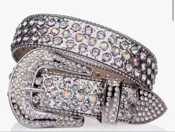 크리스탈 장식 실버 벨트