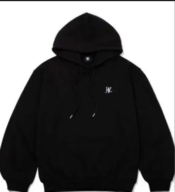 우알롱 로고 블랙 후드티