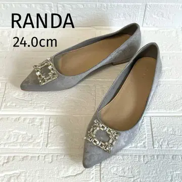 [ RANDA ] 스틸레토 플랫슈즈 비쥬 포함 24.0cm