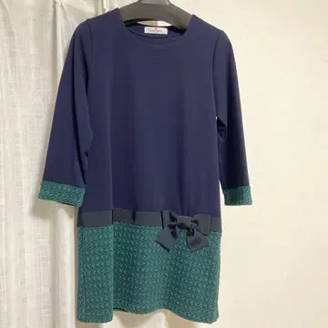 GALLERY VISCONTI 칠부 소매 튜닉 네이비 그린