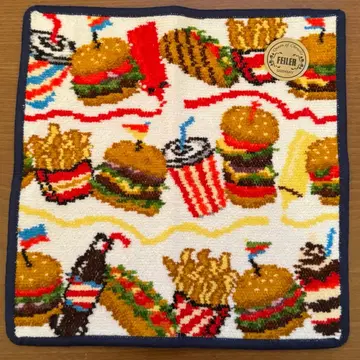 미사용 새상품 페이러 타월 손수건 햄버거 샵