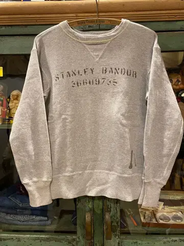 WAREHOUSE 맨투맨 멜란지 그레이 스텐실