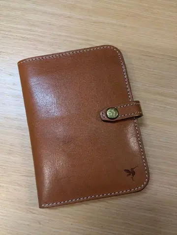가죽 접이식 지갑 천연 가죽 브라운