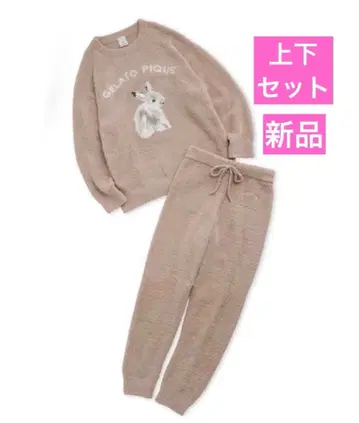 [ 새상품 ] 젤라또피케 토끼 자카드 풀오버 & 롱 팬츠 SET