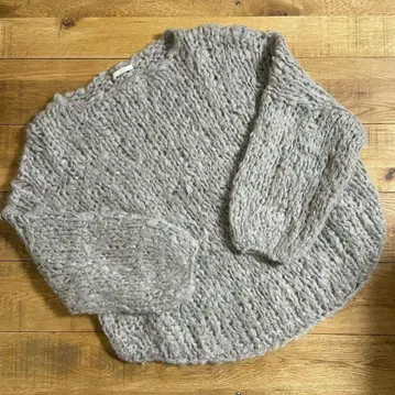 23AW plage 핸드니트 점보 탐 모헤어 혼방 니트 그레이