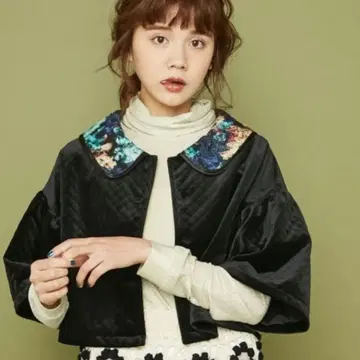 메리제니 숏 퀼팅 자켓 블랙