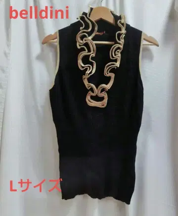 구제 belldini 블랙 슬리브리스 니트 L