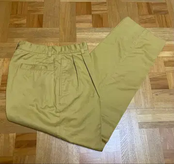 고품질 이크시즈 ixi:z 코튼 더블 턱 크리즈 팬츠 예쁜 옐로우 컬러