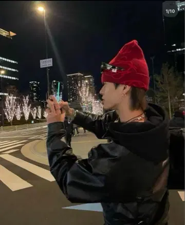 켄타우로스 켄타 착용 Nike 빨간색 니트 비니 일본 국기 자수 오륜