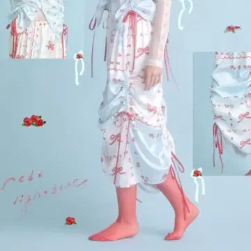 monepine 오리지널 프린트 개더 스커트