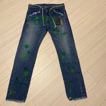 CVTVLIST 페인트 가공 데님 팬츠 사이즈 2 카탈리스트