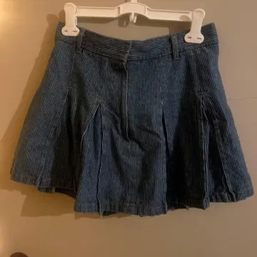 티나 조준 데님 플리츠 미니스커트